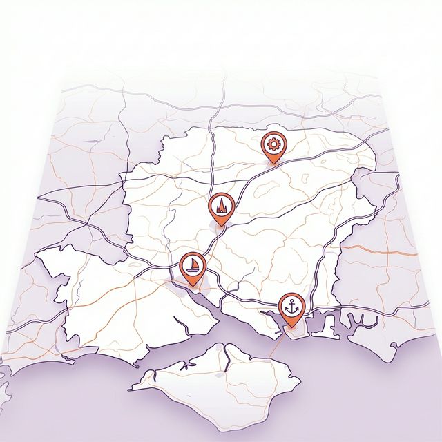 Stunning perspective map of Hampshire schools and nurseries